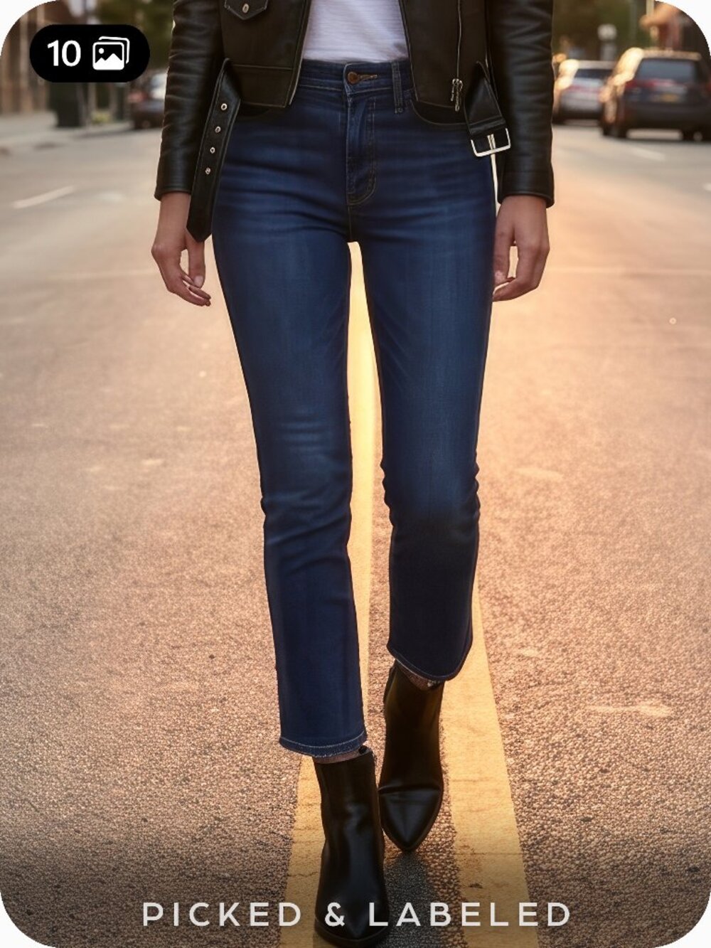 FRAME Le Crop Mini Boot Jeans 28 Kinlock Dark Blue Wash LCMB665